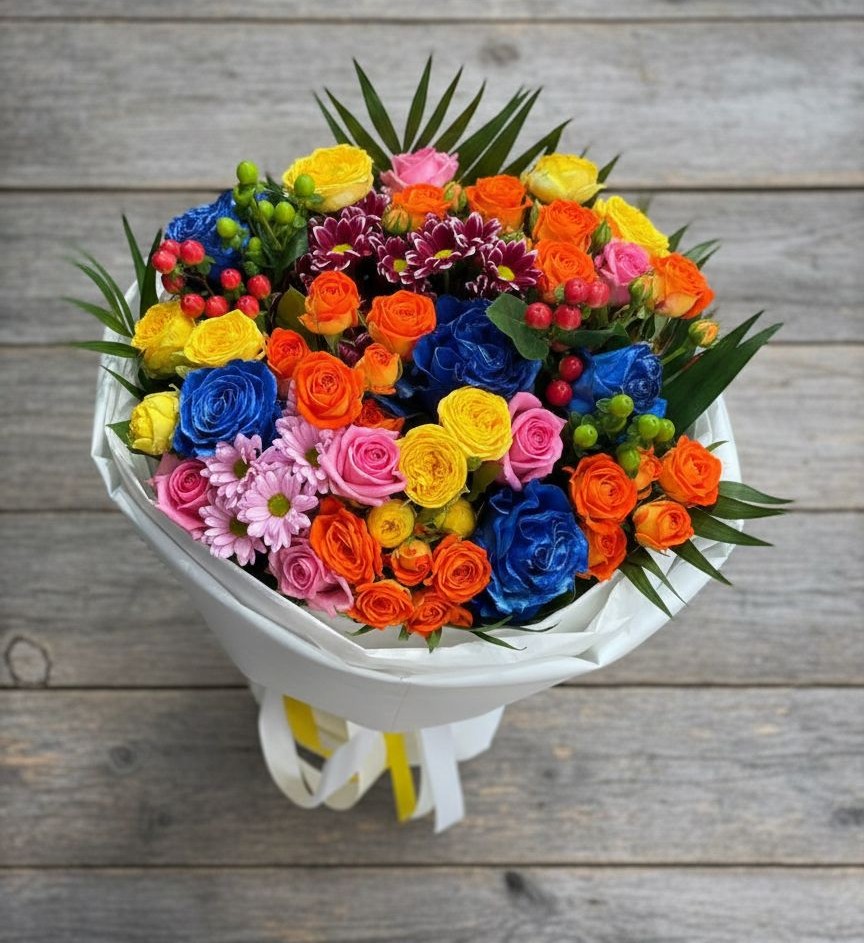 Букет цветов из: Розы и Хризантемы в Сычево