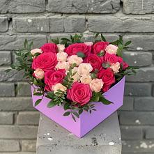 Цветочная композиция из Розы в коробке в Сычево