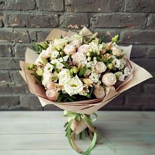 Букет цветов из:  Альстромерии, Розы и Хризантемы #REPLACE_PRED# Сычево