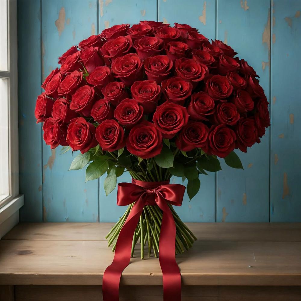 Букет Красные розы Блэк Меджик в Сычево