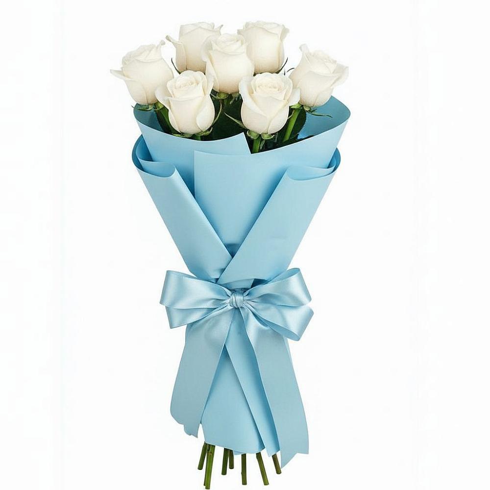 Букет 7 белых роз Проуд в Сычево
