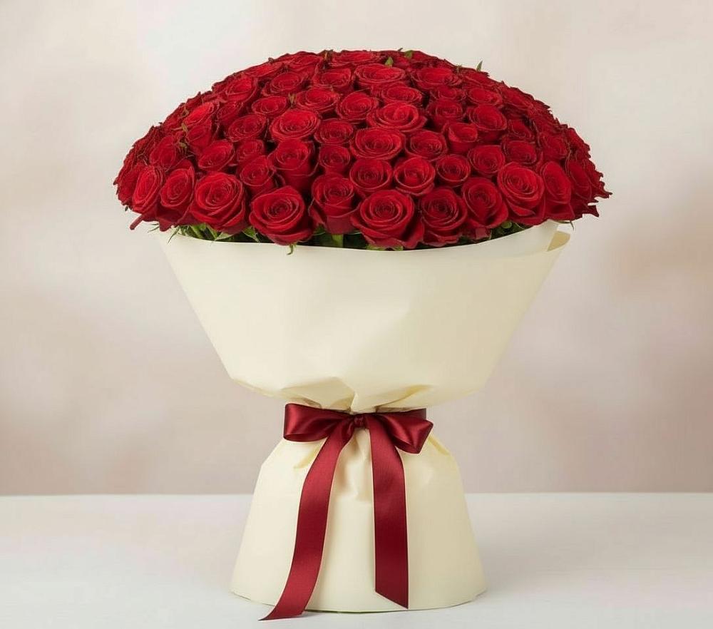 Букет 101 Красная роза Милано в Сычево