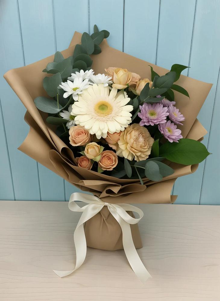 Букет цветов из: Герберы и Хризантемы в Сычево