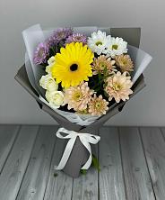 Букет цветов из:  Розы, Герберы и Хризантемы в Сычево
