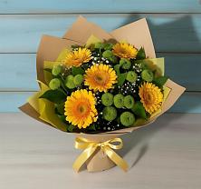 Букет цветов из:  Герберы и Хризантемы #REPLACE_PRED# Сычево