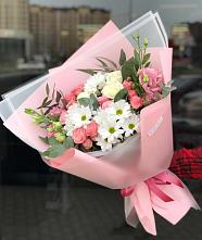 Букет цветов из:  Розы, Лизиантусы и Хризантемы в Сычево