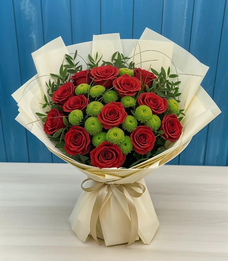 Букет цветов из: Розы и Хризантемы в Сычево