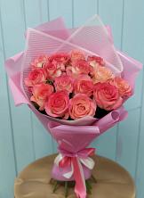 Букет 15 Розовых роз Равель в Сычево